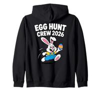 Egg Hunt Crew 2026 Bunny Runny Running Easter Art Felpa con Cappuccio