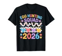 Egg Hunting Squad 2026 Cute Bunny Easter Egg Hunt Team Maglietta