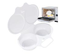 Egg Microwave Cooker 6.3×4.53in Nonstick 2 Cavity Microwavable Quick Boiler | Microwave Egg Maker 6.3×4.53in For Kitchen Cooking, Camping, Breakfast Sandwiches, Cheese, Hamburger, Restaurants, Hotels