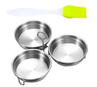 Egg Poacher - 3x Heart and Round Shape Egg Molds, Nonstick Steamer with Rack, Kitchen Eggs Maker Cups with Brush for Microwave, Breakfast Prep, Ideal for Home Cooking and Meal Planning