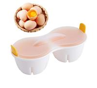 Egg Poacher - Boiled Egg Cooker | 2-Cavity Breakfast Cooker, Egg Boiler For Microwave, Nonstick Egg Maker With Lid, Heat Resistant Kitchen Gadget For Microwave