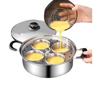 Egg Poacher - Stainless Steel Poached Egg Maker | 7.87 Inches Steamer Pan Eggs Maker Non Stick Poached | Kitchenware Rust Resistant Cooker For Breakfast Brunch Cooking |4 Cup Non Stick Steamer Pan