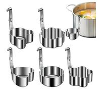 Egg Ring, Crumpet Rings Pancake Mold, Set di 5 in acciaio , Breakfast Gadgets for Omelette, Burger, Muffin, Flapjack, Sandwich and Crumpet, 3.94x2.64x1.38 Inches