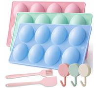 Egg Shaped Silicone Molds for Baking, Pack 24 Cavity Food Grade, Non-Stick Egg Shaped Molds, Oven Safe Easter Egg Silicone Mold, Easter Freezer Molds for Chocolate, Candy, Jello, Cake (A1)