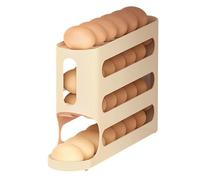 Egg Storage Box, 4 Layers 32.5x7x18cm Rolling Egg Holder Effortless Automatic Eggs Rack, Space-Saving Eggs Organizer Large Capacity Food Grade Srotage Dispenser For Refrigerator & Kitchen