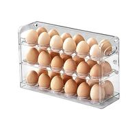 Egg Storage Box - Fridge Eğg Holder | Refrigerator Egg Storage Container | 3 Layers Clear Tray Space-saving Rack, 12.52x3.94x7.87in 590g PET Bumping Prevention Container Bin For Kitchen
