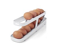 Egg Storage Refrigerator, Egg Rack Refrigerator, Automatic Rolling Storage for 12-14 Eggs, 2-tier Egg Dispenser, Space Saving Egg Tray for Refrigerato