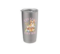 Egg-stra Adorabile Carino Corgi Floreale Pasqua Basket Corgi Bicchiere termico in acciaio inox doppia parete