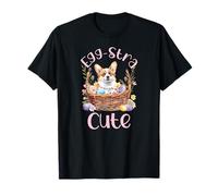 Egg-stra Carino Adorabile Corgi Floreale Pasqua Basket Corgi Maglietta