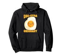 Egg-Stra, Simpatico Gioco di Parole a Forma di Uovo Fritto Felpa con Cappuccio