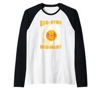 Egg-Stra, Simpatico Gioco di Parole a Forma di Uovo Fritto Maglia con Maniche Raglan