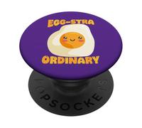 Egg-Stra, simpatico gioco di parole a forma di uovo fritto PopSockets PopGrip Adesivo