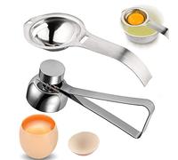 Egg Topper, Separatore Di Albume, Tagliauovo In Acciaio Inossidabile, separatore tuorlo albume,separa tuorlo da albume,egg separator,apri uova,Semplice Utensile Da Cucina Per Uova Sode (Argento)