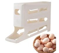 Egg Tray, Fridge Organizer, 13.78x7.68x2.76 Inches, Egg Container, 4 Tier Large Capacity Holder with Slide Design for Kitchen, Counter, Refrigerator, Farmhouse, Restaurant, Apartment, Shop, Pantry