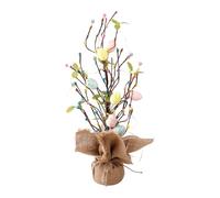 Egg Tree | Spring Tabletop Decor with Burlap Base | Lighted Easter Egg Tree | for Home Living Room cappotto Fireplace Party Wedding Family Gatherings Workplace