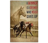 EGGAG Seabiscuit and War Admiral Horse Racing Decor Poster Wall Art Tin Sign Decor Metal Sign Poster 20,3 x 15,2 cm A2948