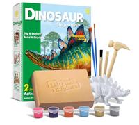 EGGBOX Kit di scavo di scheletro di dinosauro per bambini, set 2 in 1 di scavo e pittura di Stegosaurus, giocattolo di dinosauro per bambini, esperimenti di paleontologia e fossili