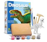 EGGBOX Kit di scavo di scheletro di dinosauro per bambini, set 2 in 1 di scavo e pittura di Tyrannosaurus, giocattolo di dinosauro per bambini, esperimenti di paleontologia e fossili
