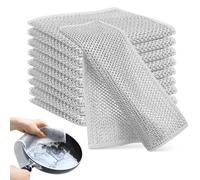 eggigi 10 stracci in filo metallico per lavare i piatti, a doppio strato, multifunzionali, antigraffio, multiuso, per lavare i piatti a umido e a secco