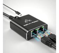 EGGIS Splitter di rete RJ45 Gigabit Ethernet Splitter da 1 a 2, 1000 Mbps ad alta velocità RJ45 Ethernet splitter adattatore per cavo Cat 5/5e/6/7/8