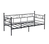 EGGREE Letti Singolo Divano Letto Metallo Divanetto strutture e Basi 90x190cm Nero