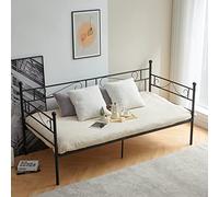 EGGREE Letti Singolo Divano Letto Metallo Divanetto strutture e Basi 90x200cm Nero