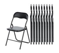 EGGREE Set di 10 Sedia Pieghevole da Salotto con Struttura in Metallo e Seduta Imbottita in PVC, Capacità di Peso 110KG, Sedia da Campeggio/Balcone/Ufficio
