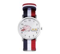 Eggs and Bacon - Orologio da polso al quarzo, con numeri arabi, cinturino regolabile per uomo e donna