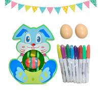 Eggs Decorations Kit - Kids Craft Kit With Drawing Pens | Decorative Eggs | DIY Easter Egg Decor | Rotating Educational Art Toy Set, Electric Painting Machine, Quick Dry Markers | Creative Activity
