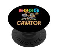 Eggscavator Easter Dinosaur Costruzione Escavatore Ragazzi PopSockets PopGrip Adesivo
