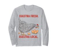 Eggstra Fresh Local Funny Chicken Graphic per gli appassionati di Coop Maglia a Manica
