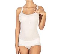 EGI Canotta Donna Costine Spallina Sottile Micro Lana (S/M, Bianco Lana)