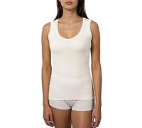 EGI Canotta Donna Spalla Larga Modal Cashmere Costina Bordino Liscio Morbida Calda Made in Italy, Art. 5120 (IT, Testo, L, XL, Regular, Regular, Bianco)