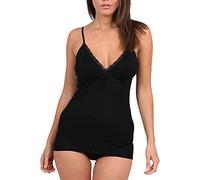 EGI Canotta Donna Spallina Sottile con Reggiseno e Pizzo in Filo Scozia (5/L, Bianco)