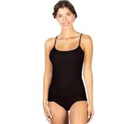 EGI Canotta Spallina Sottile Donna con Bordi in Raso Lana Merinos 85% Seta 15% Realizzato Interamente in Italia Ottima Qaulità Art. 140 (4, Nero)