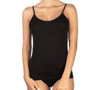 EGI Canotta Top Donna con Spallina Sottile in Cotone Modal Elasticizzato (XL, Nero)