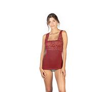 EGI®, Canottiera da donna in raffinato modal con dettagli in pizzo Realizzata con orgoglio in Italia., Bordeaux (rosso intenso), S