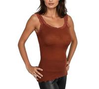 EGI Canottiera Donna Lana Seta Elegante Pizzo Made in Italy Sottogiacca Intimo Top Donna Alta qualità Tessuti e prduzione Italiana, Art. 1491