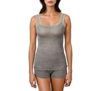EGI Canottiera Donna Lana Seta Elegante Pizzo Made in Italy Sottogiacca Intimo Top Donna, Art. 1491 (S-M, Grigio Medio)