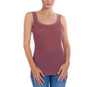 EGI Canottiera Donna Lana Seta Elegante Pizzo Made in Italy Sottogiacca Intimo Top Donna, Art. 1491 (S-M, Rosa Antico)