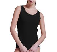 EGI Canottiera Donna Spalla Larga Cotone Liscio - Canotta Intima con Bordi a Cappette Taglio Laser - Bianco Nero Blu Nudo - Made in Italy Art. 3132 (IT, Testo, L, XL, Regular, Regular, Nero)