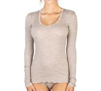 Egi Maglia Da Donna In Lana A Costina Manica Lunga Scollo Tondo