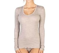 Egi Maglia Da Donna In Lana A Costina Manica Lunga Scollo Tondo