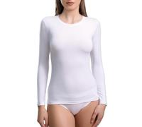EGI Maglia Donna Manica Lunga Micromodal Girocollo Slim Fit Intimo Morbido Elegante Made in Italy (IT, Testo, L, Regular, Regular, Bianco)
