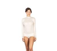EGI Maglia Manica Lunga Lupetto Donna Pizzo Micro Wool Lana e Microfibra Invernale Made in Italy (IT, Testo, L, XL, Regular, Regular, Bianco)