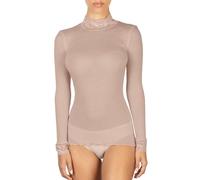 EGI Maglia Manica Lunga Lupetto Donna Pizzo Micro Wool Lana e Microfibra Invernale Made in Italy (IT, Testo, L, XL, Regular, Regular, Rosa Antico)