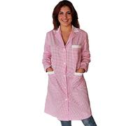 Egidio srl Camici da Lavoro Donna,Quadrettini,Manica Lunga,Maestra Asilo,Alimentari,Banconista (AZZURRO, L)