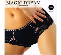 Egidio srl MAGIC DREAM 3 slip panty donna con pizzo art 1700 (NERO, TG4/M)