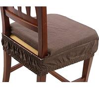 EGIDIOSRL Set 6 Cuscini + Omaggio EGIDIO (Strofinaccio Digitale NAPOLI PIERRE CARDIN O POUF DIGITALE AMERICA) Coprisedia Sfoderabile Imbottiti Con Molla (Misura 40x40 cm) (Marrone)