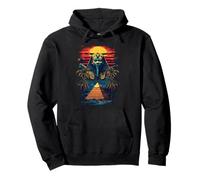 Egitto Faraone Piramide Retro Tramonto Deserto Atmosfera Felpa con Cappuccio